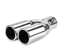 Doppia Punta di scarico AMIO rotonda universale per auto cromata inox 50mm