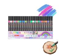 Doppia punta Glitter Markers, Card Making Shimmer Pens, 11.81in Functional with Feature, Vibrant Material Handcraft Tool, Reliable Applicator with Design, School Tool for Students and Classrooms