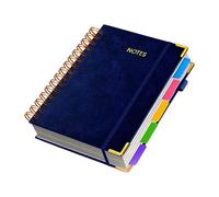 Doppia rilegatura a spirale in pelle PU, 300 pagine a righe, con inserti elastici per penne, per scrivere appunti quotidiani, 25,4 x 20,3 cm