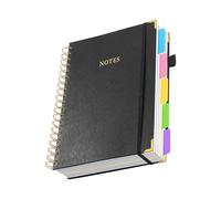 Doppia rilegatura a spirale in pelle PU, 300 pagine a righe, con inserti elastici per penne, per scrivere appunti quotidiani, 25,4 x 20,3 cm