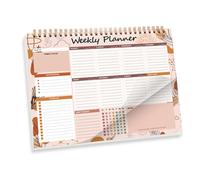 Doppia rilegatura a spirale, planner settimanale, 24 x 19 cm, per pianificazione settimanale, appunti, pianificatore accademico, diario 52 settimane, gestione del tempo