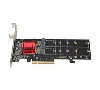 Doppia Scheda Adattatore SSD PCIe M.2, Doppia Scheda SSD NVMe a Scheda PCI Express 3.1 X8 X16, Adattatore M.2 PCIe NVMe con Supporto Funzione di Biforcazione PCIe 2230 2242 2260