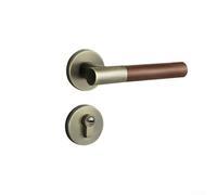 Doppia serratura per porta, serratura interna con maniglia in lega di zinco con venature del legno di noce, funzionamento silenzioso per ridurre il rumore e meccanismo di bloccaggio liscio (B)