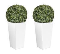 Doppia Set di fiore alto 35 L Prosperplast Urbi Square Plastica con serbatoio in bianco, 55 (Alto) x 29.5 (larghezza) x 29.5 (Deep) CMS + Ball