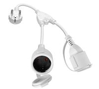 Doppia spina per presa, prolunga con 2 prese Schuko impermeabile, IP44, doppia presa esterna con contatto di protezione, perfetto per casa, ufficio, esterno, 1,5 mm², 16 A/250 V, bianco