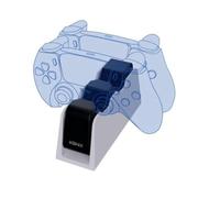 Doppia stazione di ricarica Konix Mythics per controller DualSense PS5 - Cavo USB da tipo A a C incluso - bianco e nero