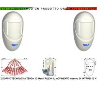 Rilevatori 2 Doppia Tecnologia Allarme Sensori Intrusi Antifurto ERS Port. 12 MT