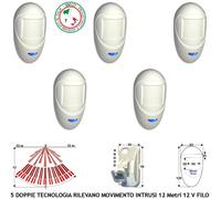 Sensori ERS 5 Doppia Tecnologia Rilevano Movimento Intrusi x Allarme Port. 12 mt