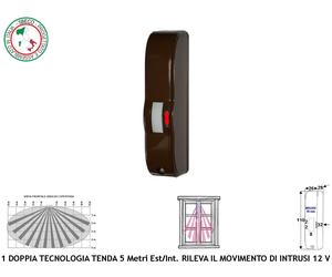 Doppia Tecnologia Gatewatch Marrone Antifurto Finestra Sensore Movimento Intrusi