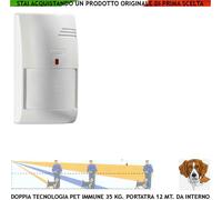 Doppia Tecnologia Sensore Antifurto Inter Discrimina Animali 34 Kg Allarme 12 mt