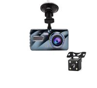 Doppia telecamera anteriore e posteriore per auto, registratore per auto da 4 pollici con scheda di memoria da 32, WDR+HDR, visione notturna eccellente, sensore G (Front + Rear)