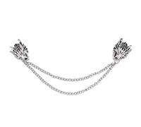 Doppia testa di lupo con spilla a catena Spilla animale Spilla distintivo Spille Collare Ago per uomo Accessori di personalità Regalo Conveniente e durevoleben trattata.