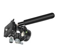 Doppia testa per treppiede fluido con inclinazione di 90° e rotazione di 720° piastra a sgancio rapido, set di maniglie rimovibile e flessibile per videocamera