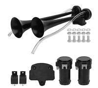 Doppia tromba Air Horn 130DB Super Loud Dual Air Trumpet con compressore Kit completo per camion Club Cars Yachts Mine Carts Metal 12V
