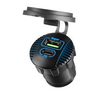 Doppia uscita 36 W USB Tipo C Auto Cariche Con Luce LED E Funzioni di Sicurezza Adattatore Ricarica Rapida Per Barche