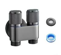 Doppia valvola angolare di regolazione, valvola angolare combinata, per tubi dell'acqua calda fredda, G1/2 1 in Two Out, valvola angolare a doppio controllo, mini valvola angolare per WC, rubinetto