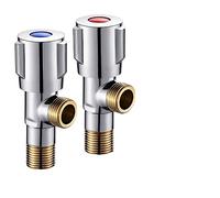 Doppia valvola di intercettazione Miscelatore lavello da cucina in acciaio inossidabile Valvola iniezione dell'acqua Rubinetto del bagno Riscaldatore acqua Wc triangolare 1 pz(A Hot Water Red)