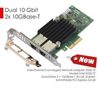 Doppio 10 Gbit Scheda di Rete Intel Ethernet X550-T2 2x 10GBase-T Pci-E x8 Nuovo