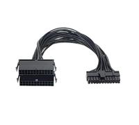 Doppio alimentatore multiplo PSU 24 pin cavo di prolunga splitter kit adattatore nero, per scheda madre ATX, 24 pin a 24 (20+4) pin 1 piedi