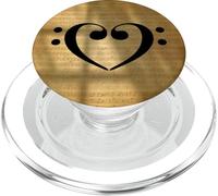 Doppio Basso Clef Heart Vintage Gold Spartito Love Bassist PopSockets PopGrip per MagSafe