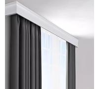 Doppio bastone per tenda da parete 3 in 1 resistente separatore regolabile lunghezza 1 m-5 m bianco binario da parete per finestre a bovindo, ideale per divisori - 500 cm/196,9 in/196,9 pollici