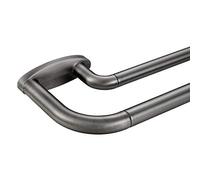 Doppio bastone per tenda grigio spazzolato opaco, asta per tende oscurante, 71-120 cm, regolabile 9,5 cm anteriore e 1,5 cm posteriore in metallo di qualità, design avvolgente