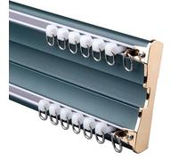 Doppio bastone per tenda resistente, 1-5 m, regolabile, in alluminio, per casa e ufficio, lunghezza personalizzata (2,5 m blu) - Sistema di sospensione per tende