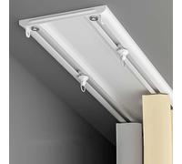 Doppio bastone per tenda ultra fine in lega di alluminio forte montaggio a soffitto per tende per soggiorno e camera da letto bianco 5,8 m durevole ed elegante decorazione per la casa