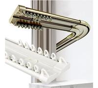 Doppio bastone per tende e binari per tende da soffitto da 3 a 12 piedi bianco con rulli nano e curve angolari a 90 gradi di facile installazione, perfetto per la decorazione della casa.