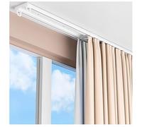 Doppio binario da soffitto per divisorioGuida scorrevole silenziosa e accessori Soluzione perfetta per la decorazione della casa per montaggio a soffitto senza cuciture e separazione estetica dello