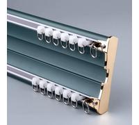 Doppio binario in alluminio silenzioso montaggio a soffitto doppia guida per ufficio e casa divisori 5M blu siamese tracce per soggiorno e bagno separazione