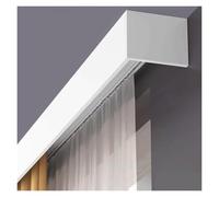 Doppio binario per tenda a soffitto regolabile 147,3 cm in metallo bianco divisorio doppio asta per tende con mantovana perfetta per finestre a bovindo e tende di lunghezza personalizzata.
