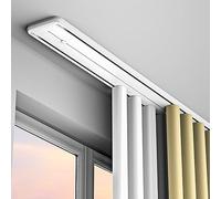 Doppio binario per tenda da soffitto, in lega di alluminio, silenzioso, regolabile da 1 a 5 m, asta galleggiante per soggiorno, camera da letto, bagno, colore bianco, lunghezza 2,2 m