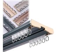 Doppio binario per tenda da soffitto, senza rumore, blu, 5,6 m, ideale per finestre, balconi, hotel, camper, binario per tende versatile per un funzionamento fluido