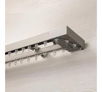 Doppio binario per tenda in legno, divisorio da parete per soggiorno e camera da letto, lunghezza 4 m, bianco 2. (2,3 m) ed elegante soluzione per la decorazione della casa