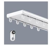 Doppio Binario Per Tende A Doppia Fila, Bastone Per Tende In Alluminio Da Soffitto Completo, Binari Tende Scorrevoli A Soffitto, Per Soggiorno, Camera Da Letto(White,2.3m)