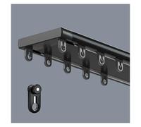 Doppio Binario Per Tende A Doppia Fila, Bastone Per Tende In Alluminio Da Soffitto Completo, Binari Tende Scorrevoli A Soffitto, Per Soggiorno, Camera Da Letto(Black,2m)