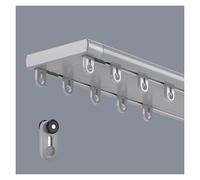 Doppio Binario Per Tende A Doppia Fila, Bastone Per Tende In Alluminio Da Soffitto Completo, Binari Tende Scorrevoli A Soffitto, Per Soggiorno, Camera Da Letto(Grey,1.3m)