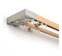 Doppio Binario Per Tende Bastone Per Tenda Montato A Parete Asta Per Tende Con Staffa, Rullo E Tappo Terminale, Per Divisorio Per Soggiorno, Camera Da Letto(Color:C,Size:1.30m/4.3ft)