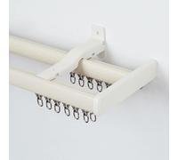 Doppio binario per tende montato a soffitto, in alluminio resistente, sistema di scorrimento silenzioso a doppio binario per tende per soggiorno camera da letto divisorio (lato c, 1,5 m/150 cm)