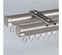 Doppio binario per tende per divisori in alluminio, montaggio a soffitto o parete, 2 x 100 cm, 200 cm, facile installazione, ideale per la gestione dello spazio e la decorazione della casa.