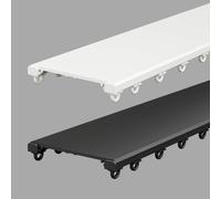 Doppio binario per tende per famiglie, asta in alluminio montata a soffitto, ideale per ospedali, cliniche, asili, design invisibile, nero, dimensioni 125 cm