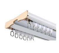 Doppio binario per tende per soffitto da 2 m a 6 m, in alluminio, design silenzioso per camera da letto, lussuoso divisore resistente, colore grigio, perfetto per l'arredamento della casa