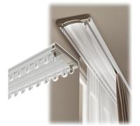 Doppio binario per tende resistente - guide scorrevoli per montaggio a soffitto, pali in alluminio marrone resistenti per una facile installazione di tende siamesi, perfette per l'arredamento della