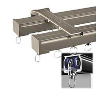 Doppio binario per tende resistente in lega di alluminio spesso per montaggio a soffitto/parete, perfetto per divisori, scorrevole liscio, doppio binario congiunto, durevole ed elegante.