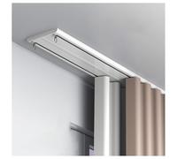 Doppio binario per tende ultra sottile minimalista montato a soffitto in alluminio silenzioso asta scorrevole per tende regolabile da 1 m a 6 m finitura bianca perfetta per la decorazione della casa
