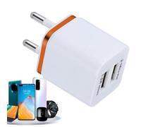 Doppio blocco di ricarica USB, doppio caricatore per telefono, adattatore | USB da parete, caricabatterie sicuro per telefoni cellulari, veloce, compatto e adatto ai viaggi