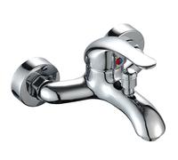 Doppio Bocca Zinco Lega da Parete Cromato Miscelatore Lavabo con Singolo Manico