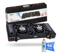 ZMC Fornello Campeggio 2 Fiammante Outdoor a Gas Griglia + Cartucce di