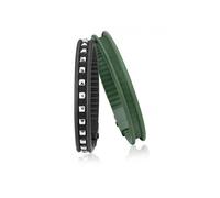 Doppio Bracciale HIP HOP RAIL HJ0061 Silicone Nero Verde Militare Acciaio